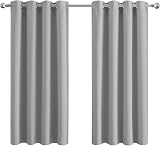 Aspire Homeware Blackout Curtains Light Grey 66x54 2 Panels with Tiebacks