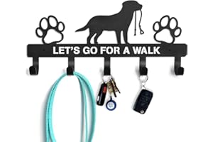 GOOD NIGHT LOVE GNL Dog Leash Holder for Wall - Leash Holder Wall Mount Lets Go for a Walk - Key Holder for Wall Decorative - Key Rack Gift for Dog Lovers - Dog Leash Hooks for Wall - Dog Mom Gifts for Women