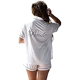 Shine Bride Pajama Set Bride PJs for Women Satin Pajama Set Silk Pjs Bridal Shower Gift Sexy Cotton Pajama Set Bridesmaid