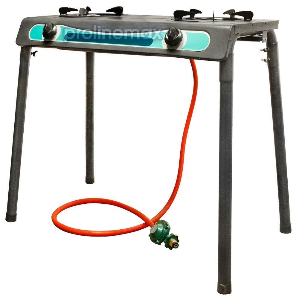 28x14x26 Portable 2 DOUBLE Burners Stove Range Propane Gas Stove w/ Leg