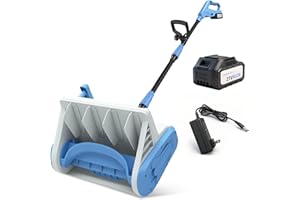 Electric Snow Shovel, 21V 14-Inch Cordless Snow Shovel, 4.0Ah Battery Powered Snow Blower with Directional Plate, 26FT Throw 