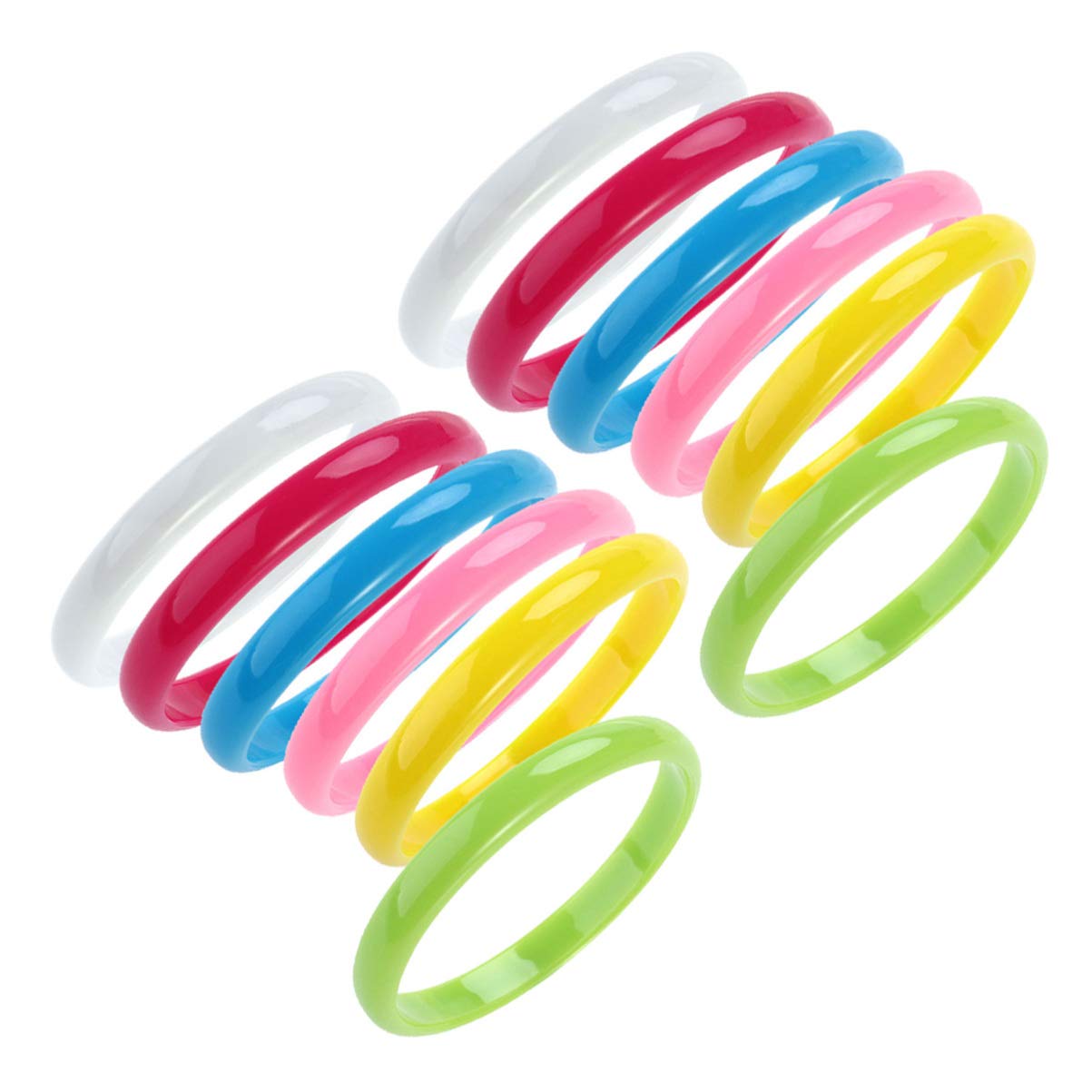 STOBOK women's bracelets plastic bangle bracelets fashion Resin Wristbands Rings children's Candy Color bangle for women Party Favors 12 Pcs