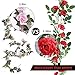 AmyHomie 3 Pack Artificial Rose Garlands,Silk Fake Rose Vine Flowers Plants for Home Hotel Office Wedding Party Garden Craft Art Decor(Big Flowers) (red)