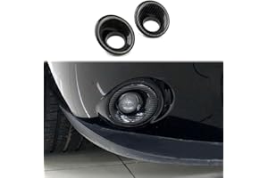 JSTOTRIM Carbon Fiber Bumper Front Fog Light Lamp Cover Trims For Dodge Challenger 2015-2023