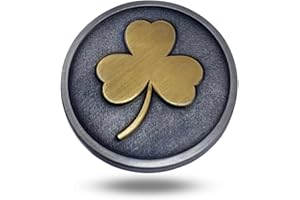 Full Metal Markers Irish Shamrock Ireland Clover Unique Magnetic Metal Golf Ball Marker with Hat Clip Accessory for Men & Women