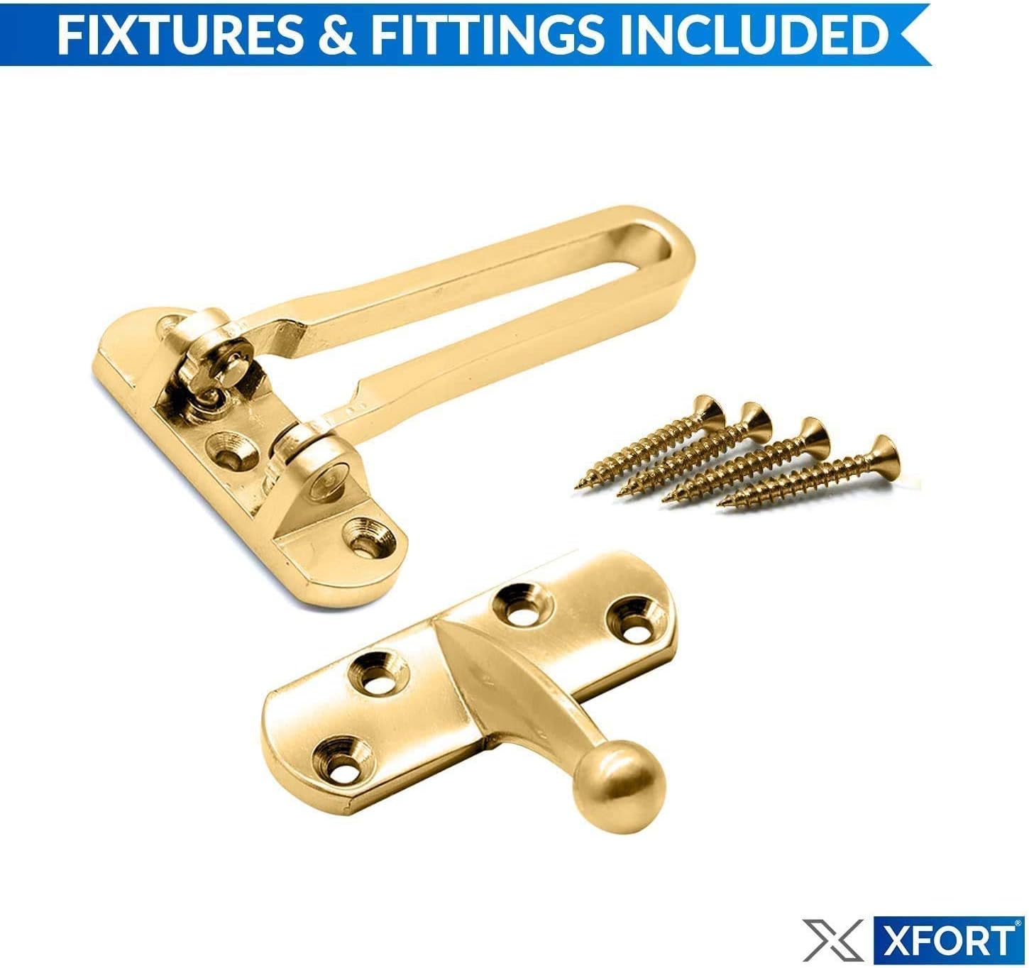 Door Security Guard, Brass Door Lock, Door Lock Bolt to Protect Against Forceful Entry and Intruders - Image 5