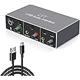 USB Audio Interface (Resolution 24Bit/DAC48 kHz/ADC96 kHz) 48V Phantom Power for Recording Podcasting and Streaming Compatible with MacOSX and Windows… (Grey Audio Interface)