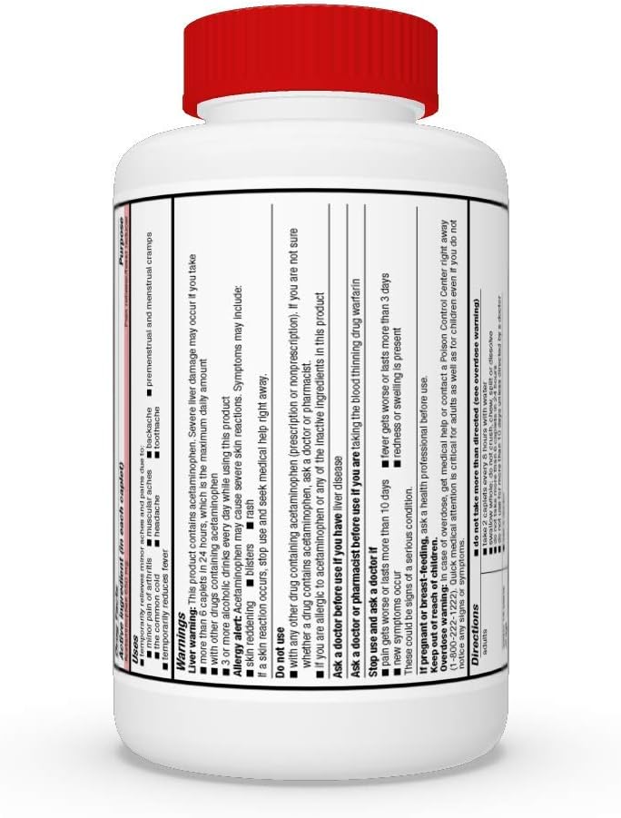  Basic Care Acetaminophen Extended-Release Tablets, 650 mg, Arthritis Pain, 400 Count: Health & Personal Care