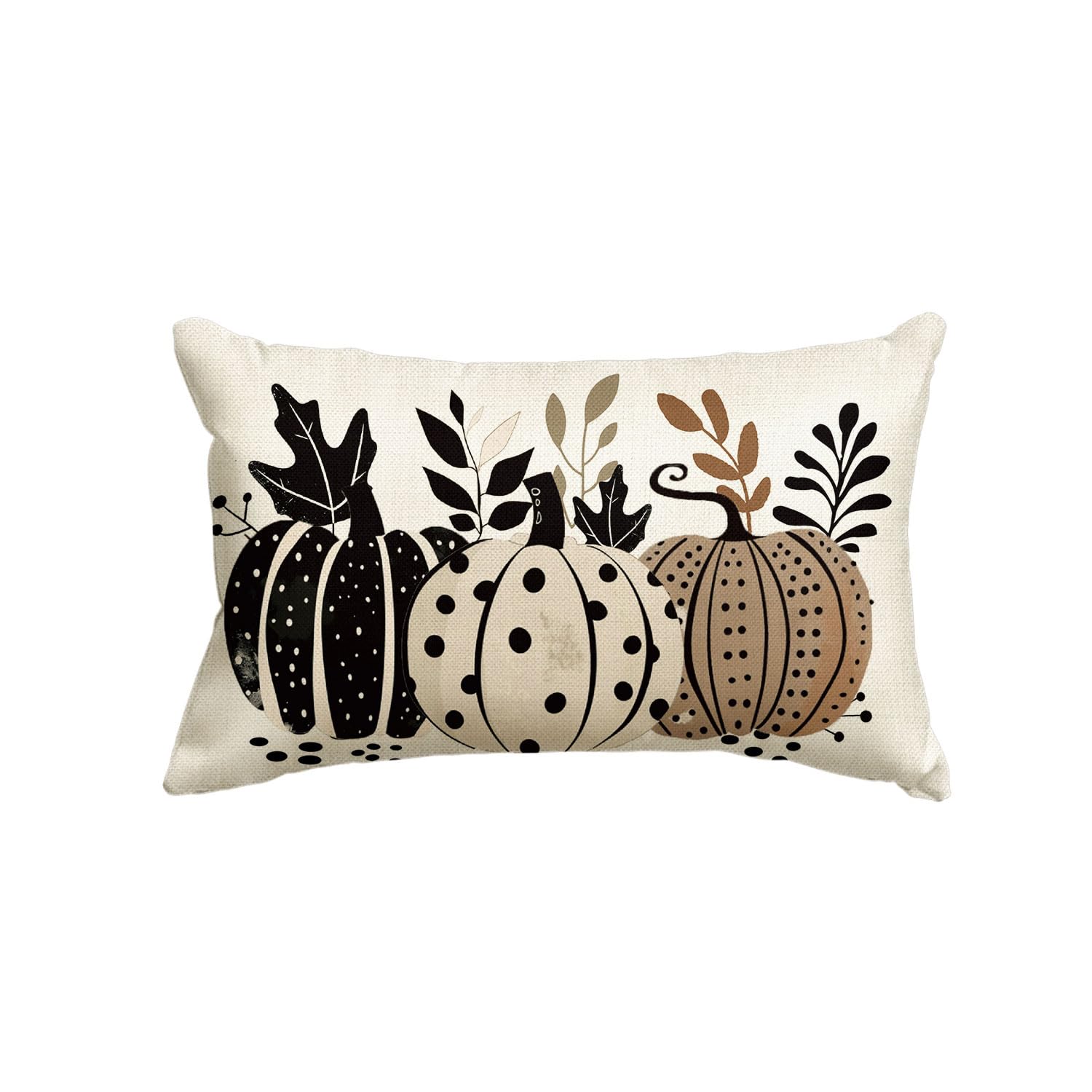 Photo 1 of ***(HEAVILY USED/ MINOR DAMAGE)***AVOIN colorlife Fall Pumpkin Polka Dot Leaves Pillow Cover, 12 x 20 Inch Seasonal Thanksgiving Harvest Cushion Case Decoration for Sofa Couch