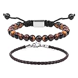 CARITATE Tiger Eye Bracelet Men Women 6mm - Beaded