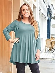 LARACE 3/4 Sleeve Shirts for Women Plus Size Tunic