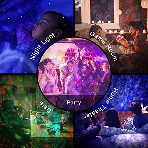 Star Projector, Joycabin Galaxy Projector LED Ocean Wave Night Light with Bluetooth Speaker, Remote Control Color Changing Star Sky Projector Lamp for Kid Adult Decor Party Home Theatre,Black