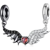 BABAMIA Rose Charm Heart Charms for Bracelets 925 Sterling Silver Bead Charm Fits Bracelets and Necklaces Paved with Cubic Zirconia Animal Skull Charm Dainty Halloween Charms Jewelry for Women Girls