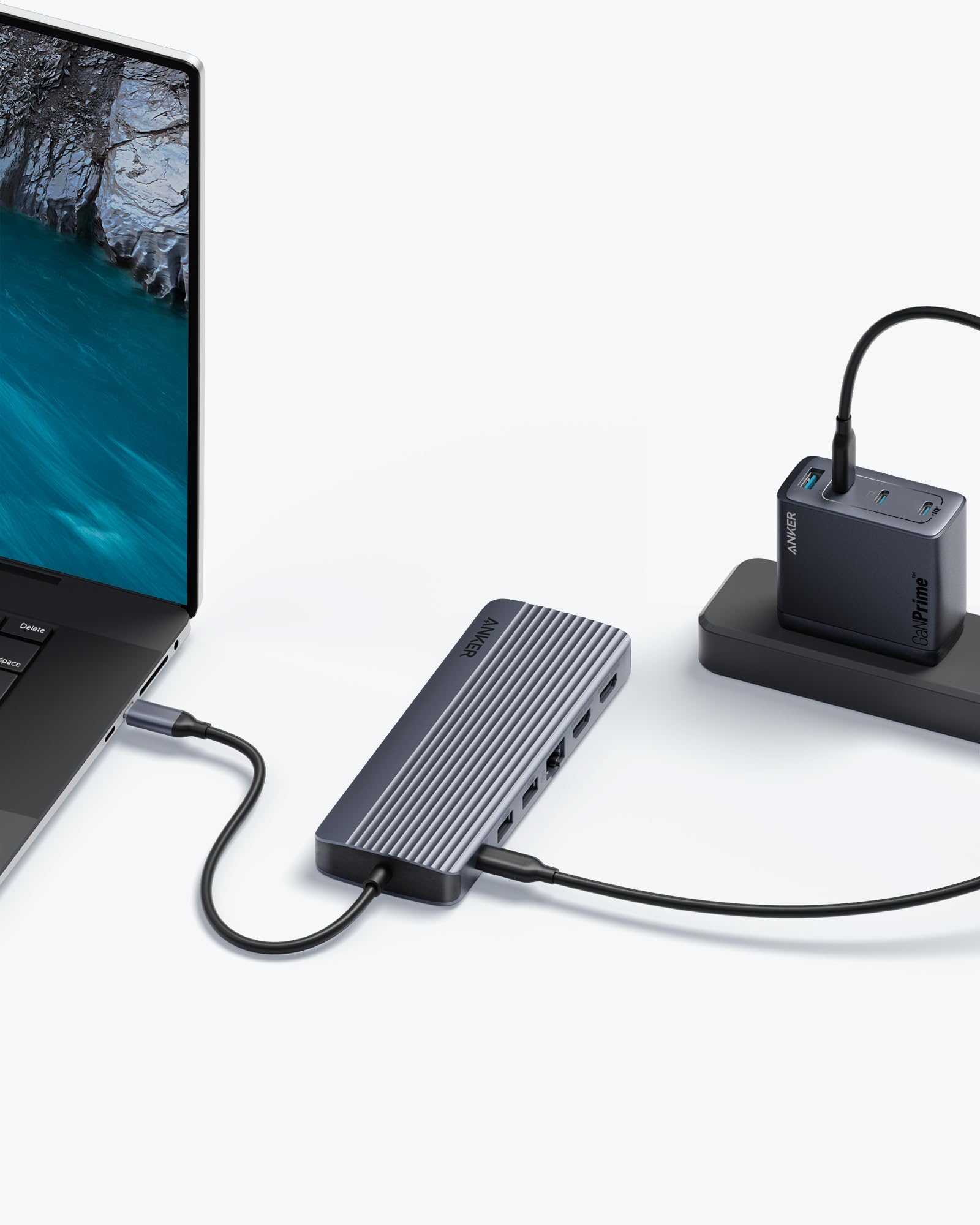 Anker Triple Display USB-C Hub (14-in-1), Dreifaches Display, 4K@60Hz HDMI mit 80W Max Power Delivery, 5 Gbit/s USB-C USB-A Datenports, Für MacBook, Lenovo, Dell XPS, HP Laptops (Ohne Ladegerät) 6