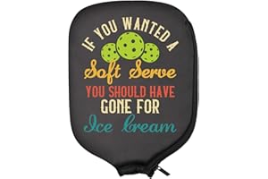 PWHAOO 2PC If You're Looking For A Soft Serve Go Get Ice Cream Pickleball Paddle Covers Funny Pickleball Paddle Pouch Gift