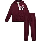 AEROPOSTALE Girls Tracksuit - 2 Piece Cozy Fleece Zip Up Hoodie and Jogger Sweat Pants - Sweat Suit for Girls (Sizes: 4-12)