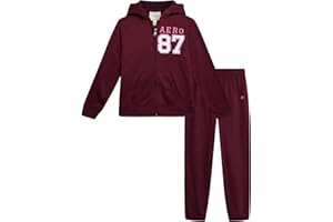 AEROPOSTALE Girls Tracksuit - 2 Piece Cozy Fleece Zip Up Hoodie and Jogger Sweat Pants - Sweat Suit for Girls (Sizes: 4-12)