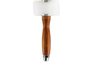 QWORK Leather Carving Hammer Mallet,DIY Leathercraft Mallet with Nylon T Head Wood Handle, Sew Leather Cowhide Tool