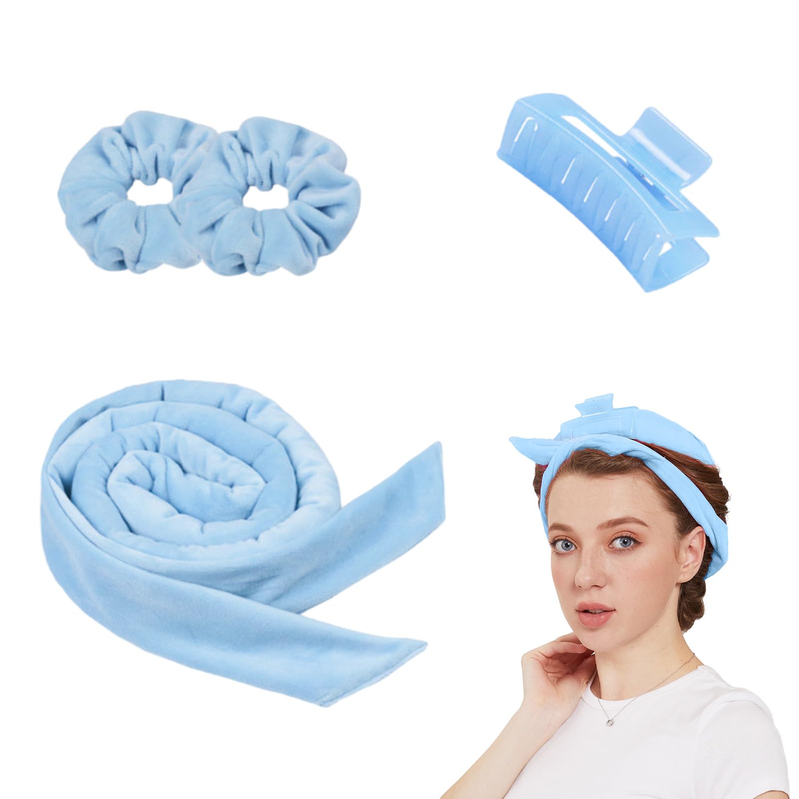 Accessories - Luxury Velvet Scrunchie Scrunchies Elastic Hair High Resilience Sponge Heatless Curling Rod Headband Curler Curls Without Heat, Heatless Curls Band Silk Hair Curler, Heatless Hair Curler