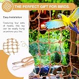 CQJ 2 Packs Natural Bird Rope Net Parrot Swing Hammock 12x8 inch S view 4