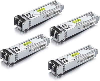 10Gtek 4 Pack 1G SFP SX LC Transceiver 850nm 550m MMF Compatible 10Gtek