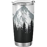 xigua 20oz Tumbler with Lid and Straw, Stainless Steel Vacuum Insulated Water Coffee Tumbler Cup, Nature Mountains and Forest Travel Mug Thermal Cup for Hot and Cold Drinks