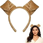 Ziyutam Dog Ears Headband, Dog Ears, Cute Headband, Brown Fluffy Dogs Ear Headbands Animal Costume Decor, Fluffy Dogs Ear Halloween Pet Headbands Accessories Costume Decoration Suitable for Cosplay