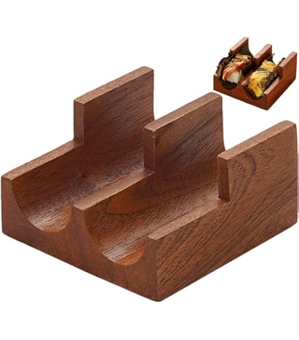 YORSEEK Wooden Sushi Taco Holders New Sushi Hand Roll Holder