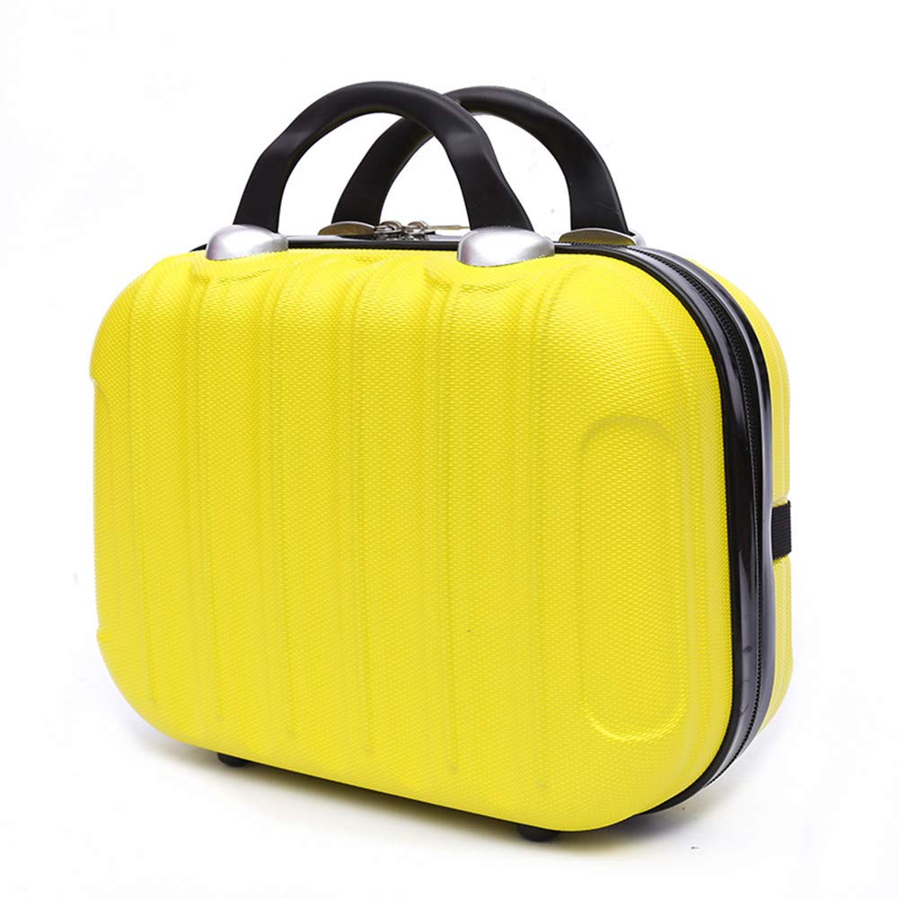 Loouer 14 Hardshell Cosmetic Bag Handheld Cosmetic Carrying Case Waterproof Travel Makeup Organizer Case Hand Luggage for Woman (Yellow)