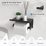 susswiff Self Adhesive Toilet Paper Holder with Phone Shelf Matte Black view 5