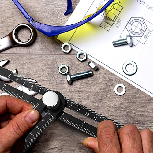 Multi Angle Measuring Ruler, Moongo Tool Premium Aluminum Alloy Ultimate 836 Template Tool/Layout Tool Measurement Unique Gifts Tools for Men, Handymen, Builders, Craftsmen, DIY-ers - Thumbnail 5