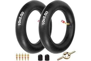 FVRITO 10x2.50/2.75 10 Inch Inner Tube for Smart Self Balance mobility Electric Scooter 36v 48v 400w 500w 800w Hub Motor Mijia M365 With TR87 Angled Stem 2 Pack