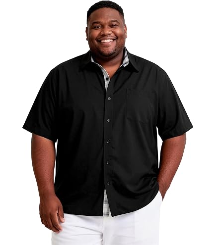 Yuyapu Big and Tall Button up Shirts for Men Causal Shirts Short Sleeve Army Green : Clothing, Shoes & Jewelry