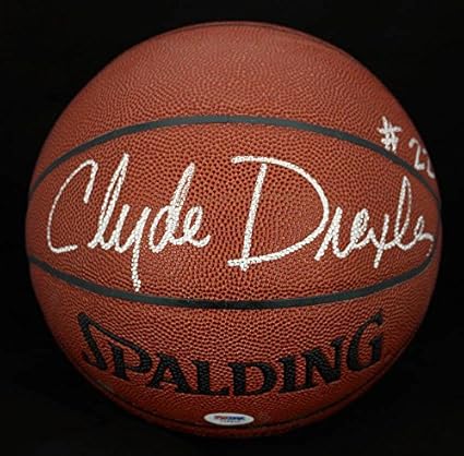 clyde drexler signed basketball