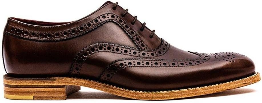 Loake Mens Fearnley Leather Dark Brown Shoes 10 US