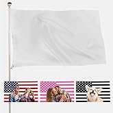 FLZKESN Custom Flag Personalized Flags Outdoor Banners Double Sided Printing Customized Tapestry for Living Rooms Bedrooms Decoration Advertising Flags, Pure White3x5FT