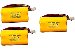 BATTERY HAWK (3 Pack) Unitech AA900MAH Unitech LEDR-1 6200RP Exitronix 10010037 Max Power B2-0031 Dantona CUSTOM-318 OSA230 Lowes 253799 BGN800-3GWP-PR326EC 3.6v 900mAh Ni-Cd Exit Sign Emergency Light Battery