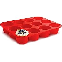 Silicone Muffin Pan, Beorlen Non-Stick 12 Cup Muffin Pan, Jumbo Muffin Pan, EU-Level Silicone Muffin Mold, BPA Free…