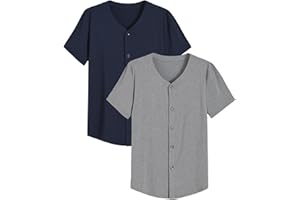Latuza Men's Bamboo Viscose Button Down Pajama Shirt 2 Pack