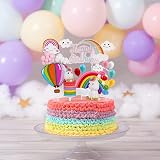 OSDUE Happy Birthday Cake Toppers Rainbow Balloon Cloud Theme Set view 6