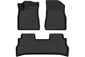 Runine Car Floor Mats for 2024 2025 Chevy Trax & Buick Envista, All Weather Protection TPE Car Mats Custom Car Liners Accessories, Front & 2nd Row Floor Liners Set, Black