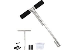 HQSLC Soil Sampler Probe 20" Stainless Steel Tubular T-Style Handle with Core Sampling Area-Includes Test Bags-for Garden Lawn Farm or Golf Course (20)