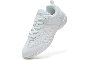 HWJHMX White Cheer Shoes for Girls Womens Youth Cheerleading Shoes Competition Cheering Team Gear Cheer Sneakers Sports Cheerleaders Athletic Comfortable Flats Breathable Soft Kids Cheer Shoes