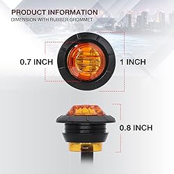 TMH 3/4 Inch Mount 10 pcs Amber + 10 pcs Red LED