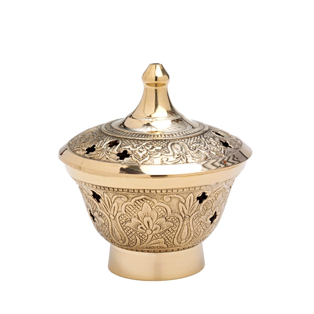 NKlaus Incense Bowl Incense Burner Antique Incense Sticks Brass Gold 7578