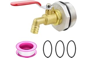 GARSELLEN 55 Gallon Drum Spigot 2" 55 Gallon Drum with 3/4 Inch Brass Rain Barrel Spigot Including EPDM Sealing Ring