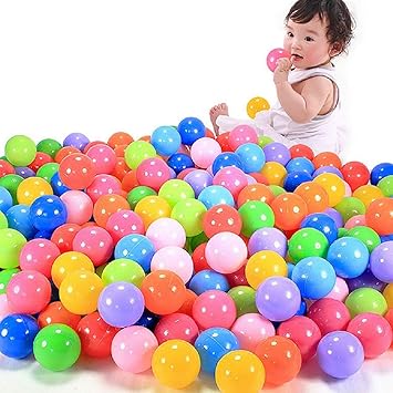 Lunji 100pcs Balles Colorées Plastique Balles Piscine Jeux Exterieur