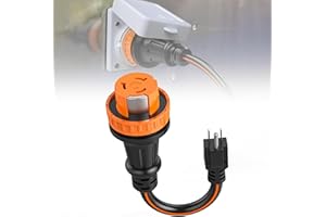Sulythw 50 Amp to 15 Amp 110V RV Adapter Plug 15 Amp Male to 50 Amp Female RV Power Adapter Cord 14" Rv Accessories Campe RV Electrical Adapter with Twist Lock Plug