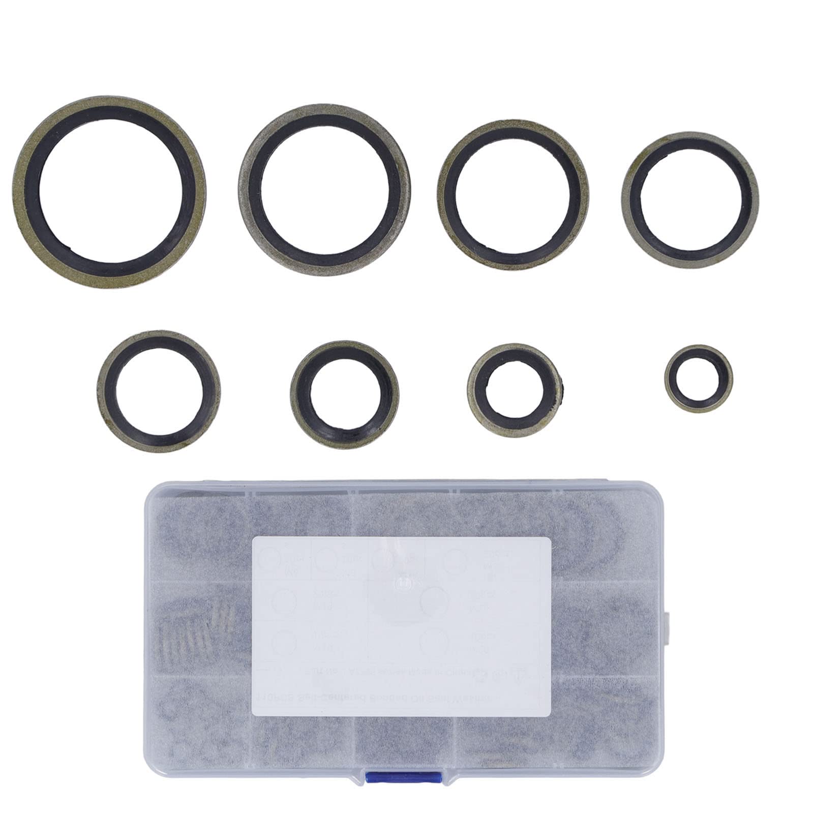 Yosoo Health Gear 110PCS Bonded Sealing Washers, Dowty Washers Assorted, M6-M20, Black, Rubber, O-Rings, Gasket Kit
