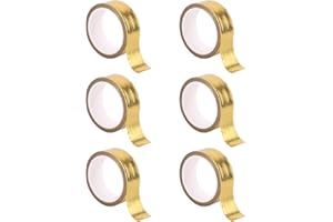 Lot de 6 rouleaux de ruban adhésif Washi doré - 1,5 cm x 5 m - Faible adhérence - Pour journal, scrapbooking, décoration mura